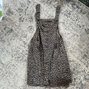 Denim cheetah button up dress